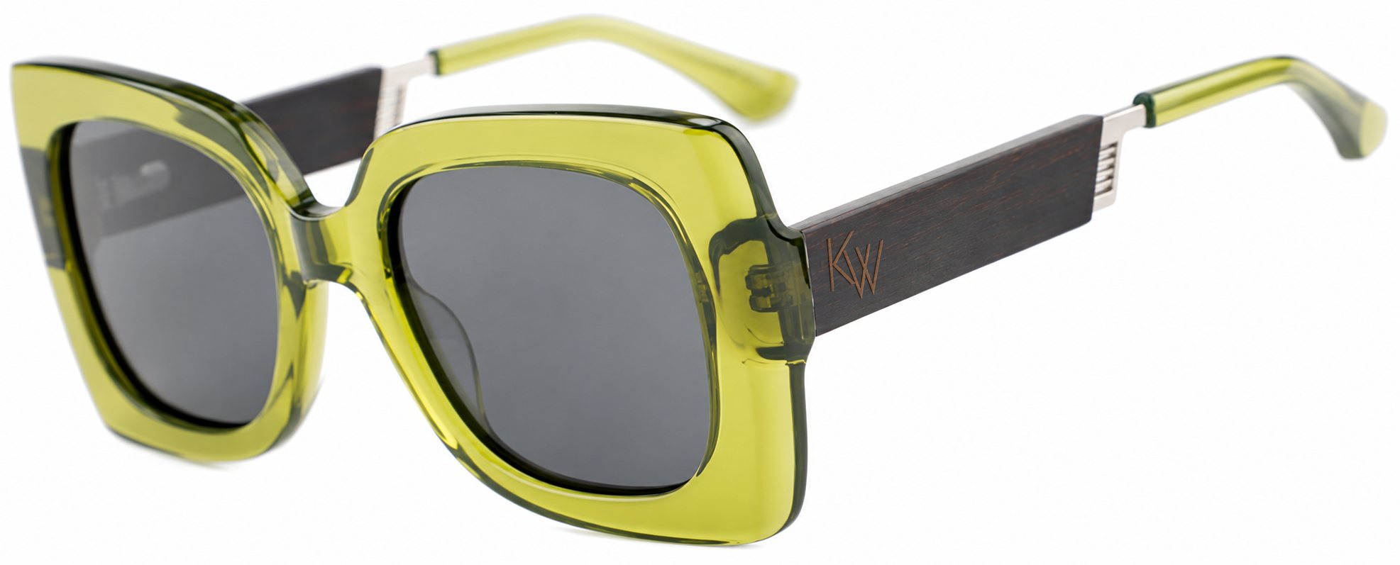 MARRAKESH | Mustard Green Acetate Sunglasses - Image 2